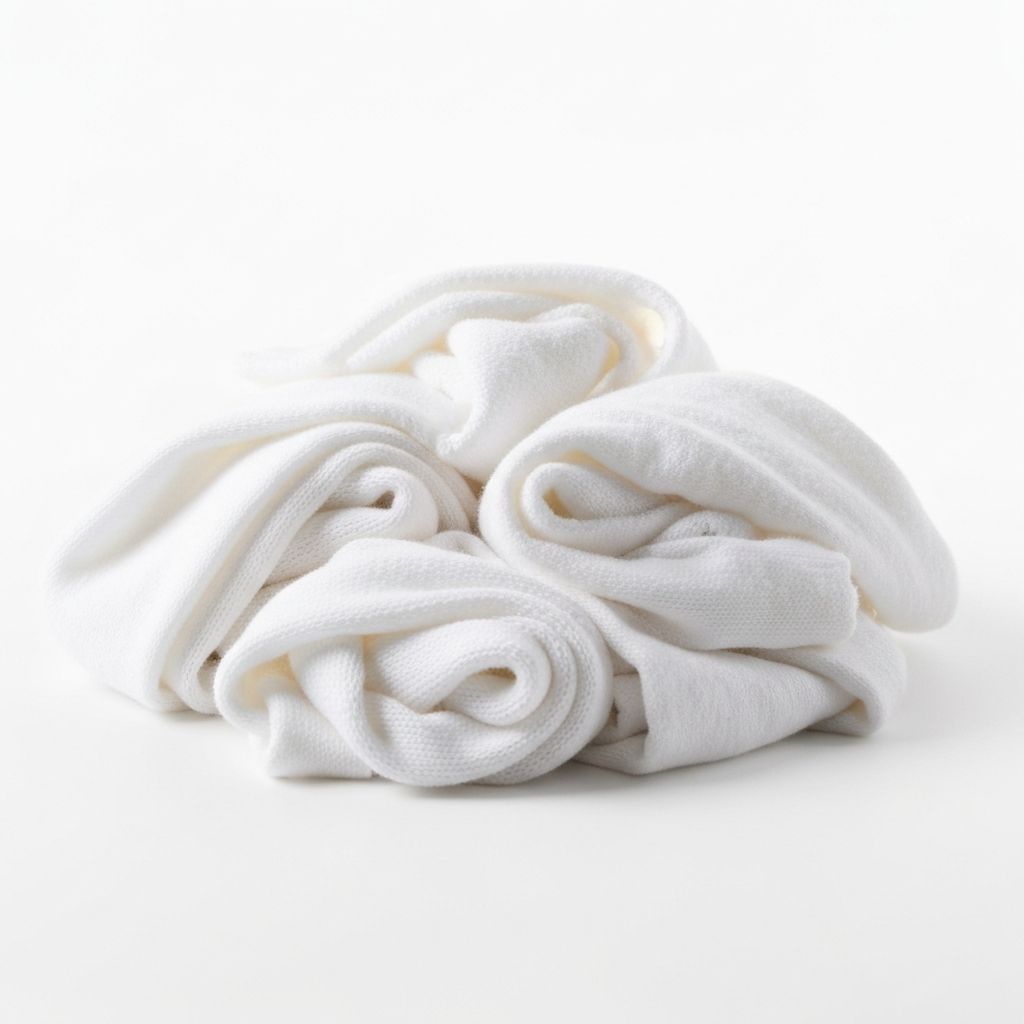 Stack of white cotton wiping rags